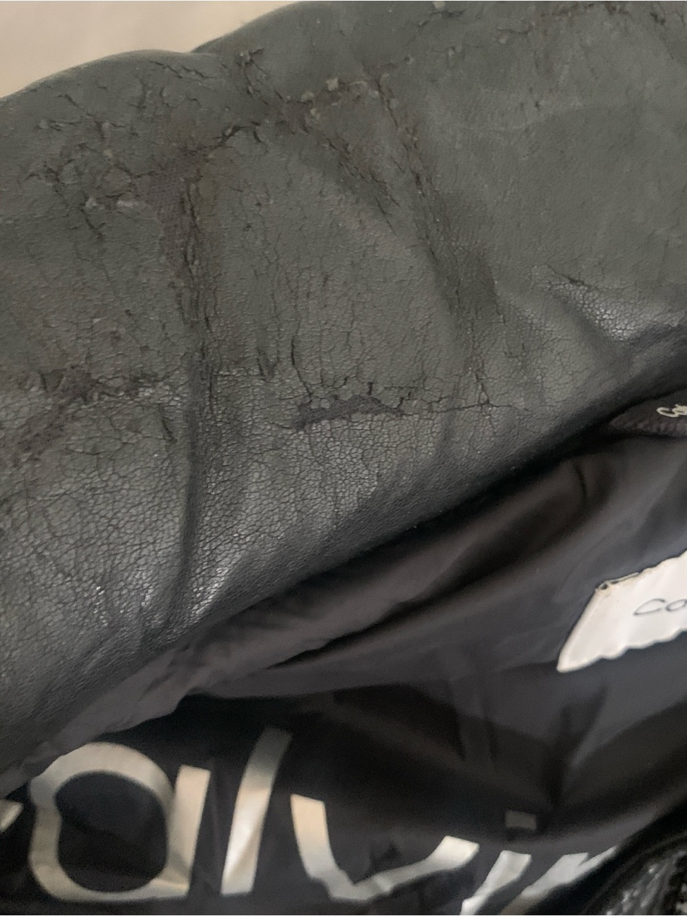 Calvin Klein Jeans Black Quilted faux Leather Puffer Vest XS runs big - Picture 5 of 12